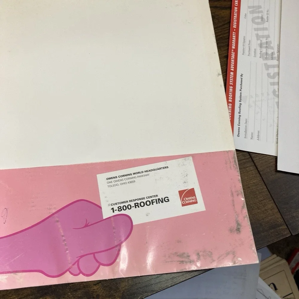 Owens Corning Vtg Pink Panther Folder + Homeowner Warranty Kit 1997 Booklet Roof